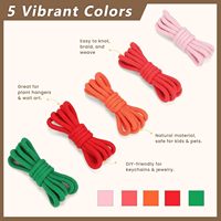 Cordon en macramé tressé en coton naturel 100% de 5 mm, couleurs mélangées, pour travaux manuels, suspensions de plantes, décorations de mariage et de Noël
