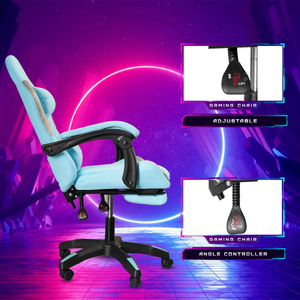 Prix d'usine - Chaise de <span class=keywords><strong>gamer</strong></span> réglable à dossier haut pour adultes, inclinable, durable, pivotante à 360 degrés, pour ordinateur <span class=keywords><strong>PC</strong></span>, avec repose-pieds - Product Image 4