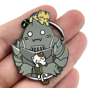 Nouvelle conception, badge en métal de haute qualité, anime FMA Edward <span class=keywords><strong>Alphonse</strong></span>, décoration pour sac à dos - Product Image 2