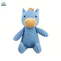 Jouet en peluche pour animaux de compagnie en velours côtelé rayé, lavable, personnalisé par le fabricant, mignon cochon éléphant élan cheval, jouet à mâcher couineur pour chien, CPC ODM