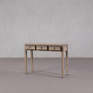 Table <span class=keywords><strong>console</strong></span> classique de luxe en <span class=keywords><strong>laque</strong></span> orange vieillie, fabriquée à la main en bois massif, avec 3 tiroirs, pour salon ou hôtel - Product Image 3