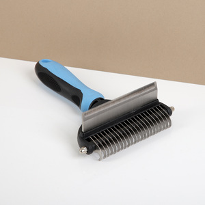 <b>Pet</b> Detangling Comb 2 In 1 Metal Blade For Dog Cat Hair Removal Grooming Tool - Product Image 1