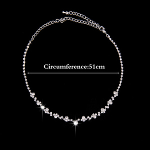 Ensemble <span class=keywords><strong>collier</strong></span> et boucles <span class=keywords><strong>d</strong></span>'oreilles en zircon et strass simple de style européen et américain, bijoux de mariée, boucles <span class=keywords><strong>d</strong></span>'oreilles en <span class=keywords><strong>argent</strong></span>, ensemble <span class=keywords><strong>collier</strong></span> - Product Image 5