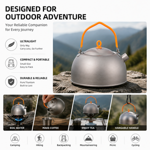 Ultralight 96g Camping Titanium Kettle 400ml Portable Cookware Set for Outdoor Hiking <b>Teapot</b> Camping Gear Coffee Pot - Product Image 6