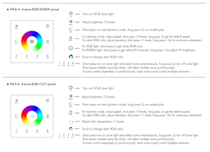 Skydance TW1-4 rf2.4g 4 khu vực 2 cảnh 1-5 màu sắc Pin <span class=keywords><strong>Powered</strong></span> miễn phí cài đặt cảm ứng Glass Bảng điều chỉnh màu mờ <span class=keywords><strong>LED</strong></span> bảng điều chỉnh - Product Image 4