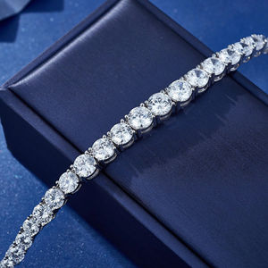 Kalung Rantai Tenis Wanita Custom 16 Inci 18 Inci dengan Batu Zirkonia Kubik CZ 4mm 5mm Grosir - Product Image 2