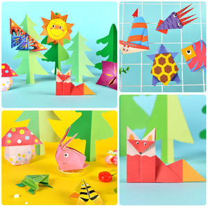 Tendance 2025 : Ensemble de bricolage éducatif de 108 feuilles de papier <span class=keywords><strong>origami</strong></span> coloré à découper et plier, thème animaux et nature, pour <span class=keywords><strong>jeu</strong></span> de puzzle et artisanat fait main - Product Image 3