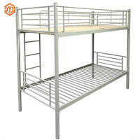 Lit superposé métallique en tubes d'acier démontable pour dortoir scolaire, design de base à double étage, cadre de lit de type Banker, fournisseur d'or en mobilier