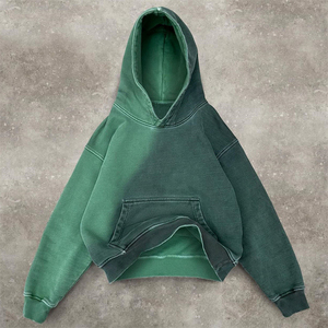 Sweats à capuche d'automne pour hommes, surdimensionnés et lourds, 100% coton, brodés et lavés à l'acide, respectueux de l'environnement, collection - Product Image 4