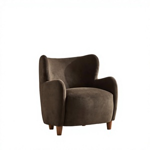 Fauteuil Auden en velours rembourré avec dossier incurvé et assise moelleuse pour salon et lecture, par <span class=keywords><strong>Christopher</strong></span> Knight Home - Product Image 1