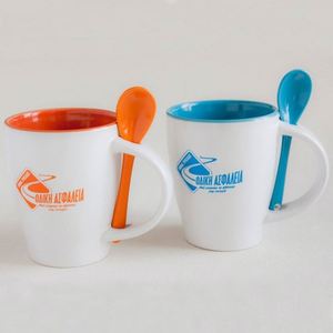 แก้วเซรามิคแบบพกพาเป็นมิตรกับสิ่งแวดล้อม ดีไซน์สร้างสรรค์ พร้อมช้อน สำหรับใช้เป็นของขวัญส่งเสริมการขาย - Product Image 3