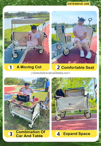 รถเข็นเกวียนพับได้พรีเมี่ยมสำหรับตั้งแคมป์รถเข็นชายหาดกลางแจ้งปรับแต่งได้ - Product Image 4