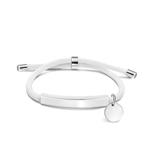 Ywaggu कस्टम स्टेनलेस स्टील कस्टम एडजस्टेबल हस्तनिर्मित ब्रेडेड स्ट्रिंग कंगन पुरुषों महिलाओं के लिए गोल खाली कंगन गोल - Product Image 2