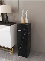 Nouveautés Pierre Naturelle Marbre Noir Nero Marquina Socle Plinthe Cube Table d'Appoint Socle en Marbre Noir
