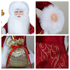 Nouveauté : Ensemble SOTE de <span class=keywords><strong>Ded</strong></span> <span class=keywords><strong>Moroz</strong></span> et Snegurochka, décorations de Noël électriques rouges, poupées musicales de Père Noël avec cadeaux - Product Image 6