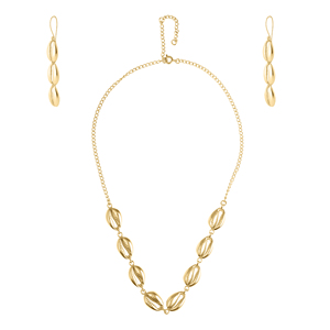 ชุดเครื่องประดับเปลือกหอยโกลเด้นชอร์ สร้อยคอและต่างหู เปลือกหอยโข่ว สีทอง สไตล์ชายฝั่ง สร้อยคอแบบโซ่สุดหรู - Product Image 1
