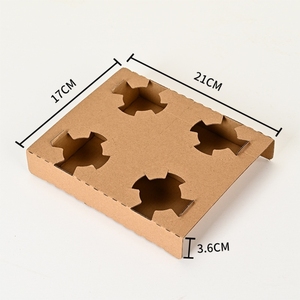 Nuovo Design Portabicchieri Pieghevole da Asporto in Cartone, Vassoio Porta 4 Bicchieri Monouso in Polpa di Carta per Caffè - Product Image 4