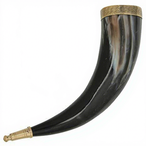 Cuerno Vikingo Auténtico para Beber con Soporte de Hierro, Estilo Animal Tallado Antiguo, Ecológico, de Alta Calidad, Listo para Enviar - Product Image 1