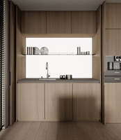 Foshan Modern sederhana multifungsi tersembunyi pintu saku lemari dapur lemari kustom dengan lemari pulau Set lengkap