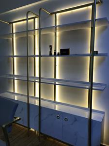 Exhibidor de Esmalte de Uñas de Acero Inoxidable Dorado con 3 Estantes, Mueble de Almacenamiento de Cosméticos, 2026 - Product Image 6