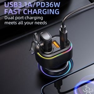 2 in1 xe Bluetooth tai nghe với PD nhanh chóng sạc Adapter Microphone không dây giảm tiếng ồn Bluetooth tai nghe xe hơi Earbuds - Product Image 5