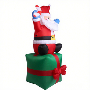Figura Inflable Luminosa <span class=keywords><strong>de</strong></span> Papá Noel con LED <span class=keywords><strong>de</strong></span> 1.8 Metros, Modelo <span class=keywords><strong>de</strong></span> <span class=keywords><strong>Navidad</strong></span> Sentado en Árbol Navideño con Bolsa <span class=keywords><strong>de</strong></span> Regalo <span class=keywords><strong>de</strong></span> Bienvenida y Bastón - Product Image 4