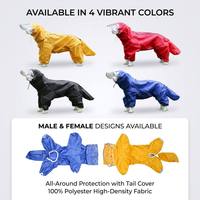 Imperméable en polyester à capuche pour chien, couvre-corps complet avec protection de la queue, poncho pour grands chiens (Golden Retriever, Samoyed, Alaskan) pour l'extérieur