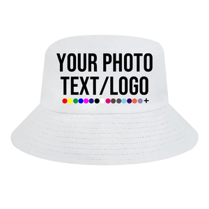 Wholesale Unisex Fashion Custom Embroidery Logo Poplin/Velour Cotton Bucket Hat - Product Image 1