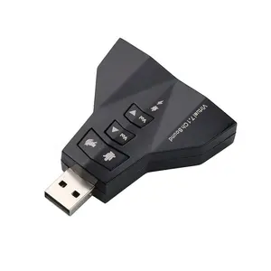 Carte son virtuel externe 7.1 créative 3d et carte son usb Audio externe Double Adaprter USB à 3.5mm écouteur Microphone