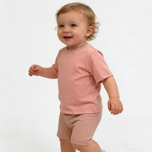 Set <span class=keywords><strong>di</strong></span> Abbigliamento Estivo per Bambino <span class=keywords><strong>in</strong></span> <span class=keywords><strong>Mussola</strong></span> 100% <span class=keywords><strong>Cotone</strong></span>, Maglietta a Maniche Corte e Pantaloncini, Due Pezzi - Product Image 5