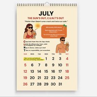Calendrier de table rectangulaire éco-responsable de haute qualité en papier animal édition 2026 avec 12 motifs hilarants uniques