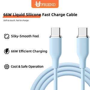Cable de Carga Rápida Tipo-C a Tipo-C de Silicona Líquida de 66 W y 1 m, Compatible con IOS, Sensación Sedosa, Funcionamiento Seguro, Sincronización de Datos - Product Image 1