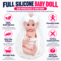 Boneka Bayi Reborn Silikon 100% Ukuran 12-18 Inch, Realistis Seperti Bayi Baru Lahir, Grosir Pabrik OEM ODM ASTM CPC CE