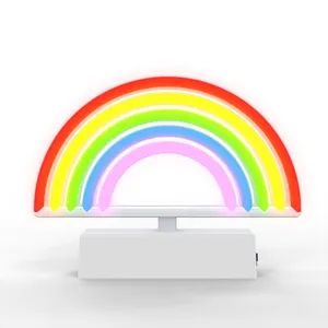 2022 Großhandel mehrfarbigen Tisch Neon lampe Regenbogen LED Neonröhre Licht für Schlafzimmer Dekoration