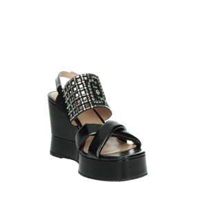 Sandali con tacco a punta aperta con morbido e comodo zeppa PX486 SA4141 cinturino alla caviglia Design primavera estate autunno-nero - Product Image 5