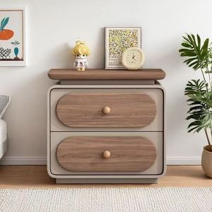 Table de chevet minimaliste moderne en bois massif avec tiroir de rangement, pour chambre d'enfant, design de luxe léger - Product Image 1