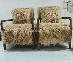 Chaise longue en bois massif de style moderne Chaise de canapé simple en tissu au <span class=keywords><strong>design</strong></span> minimaliste <span class=keywords><strong>Fauteuil</strong></span> de salon de luxe avec <span class=keywords><strong>repose</strong></span>-pieds - Product Image 2
