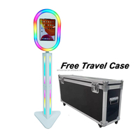 Machine de photomaton portable avec anneau lumineux LED pour appareil photo reflex/appareil photo, iPad, pour mariages, événements, publicité, avec étui de transport