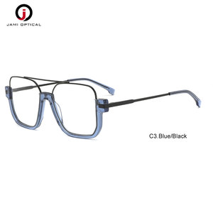 ベストセラーのアセテートステンレススチール製光学フレーム、カスタムロゴデザイナーズグラス、アセテートアイウェア、メタルグラスフレーム、眼鏡 - Product Image 4