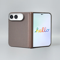 Étui pliable JOYPORODO V-K01 avec cadre avant creux, charnière ouverte ou couverte, dos en fibre d'aramide, magnétique pour iPhone Duo