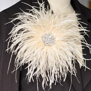 Broches Art <span class=keywords><strong>D</strong></span>éco en Strass Vente en Gros Épingles pour Femmes Vêtements Écharpe Robe Chapeau Chapeaux <span class=keywords><strong>Plume</strong></span> <span class=keywords><strong>d</strong></span>'<span class=keywords><strong>autruche</strong></span> Broche Fleur du Sein - Product Image 1