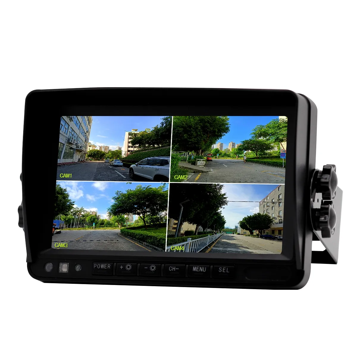 High quality 7 inch lcd tv monitor 4 split/quad screens car monitor video player