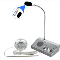 Système d'interphone filaire bidirectionnel portable pour fenêtre, microphone à condensateur col de cygne anti-interférence pour entreprises, bureaux et hôpitaux