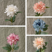 Fleurs artificielles en soie, mélange de dahlias et de roses, style européen fait main, décoration murale pour la Saint-Valentin