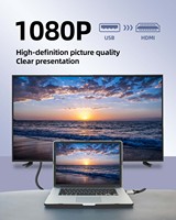 ZOGUO USB3.0 a HDMI Cable carcasa de aluminio nailon trenzado soporte Full HD 1080P comparable para monitor de televisión REPRODUCTOR DE DVD