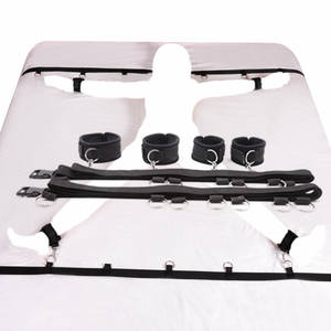 Jouets pour femmes adultes BDSM Bondage sangles de lit revers croix fermoir ensembles mains attachées pieds SM jeu de sexe épandeur de jambes - Product Image 1