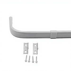 Rieles de Cortina Metálicos Perforados Extensibles Blancos en Forma de C, Suministro Directo de Fábrica, Rieles Individuales, Estilo Moderno Minimalista - Product Image 1