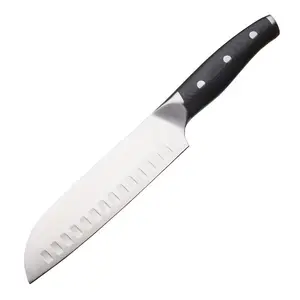 Profesyonel 7 inç almanya paslanmaz çelik G10 kolu mutfak bıçakları pişirme şef Santoku bıçak