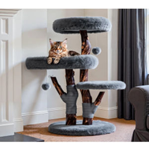 Árbol para Gatos de Madera Maciza Único y Exclusivo para Gatos Grandes y Maine Coon – Diseño de Torre Natural Resistente Pro - Product Image 4