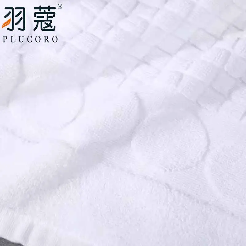 Hotel 100% Cotton 32S/2 White Plain Bath Mat Floor Mat Foot Towel